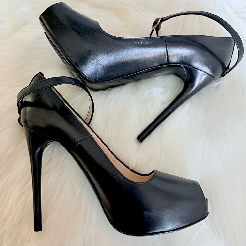 3.1 Phillip Lim Black Peep-Toe Heels - Picture 10 of 11